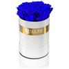 Aluisi Fiori - Box Bianca con 7 Rose Blu Stabilizzate - Simbolo di profondità ed Eleganza per Regali Importanti