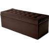 MG Design Pouf contenitore imbottito Marrone - capacità ca. 140 L, fino a 300 kg, superficie morbida con leggero riflesso, struttura in legno massiccio, già montato e facile da pulire