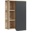 Vicco Mobile bagno Karen, Sonoma/antracite, 50 x 75 cm con porta e vani aperti, per montaggio a parete con vani a giorno e vani chiusi