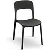 Mar.c.a. Design - Set Sedie Sala Pranzo e Cucina Moderna in Polipropilene 4 pz - Colore Nero Impilabile Funzionale - Made in Italy