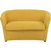 Totò Piccinni Divano POZZETTO 2 posti Alta QUALITA' Made in Italy A.76xL.123xP.67cm (Tessuto Giallo Mostarda)