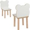 PlayPals Furniture PlayPals - Sedia per bambini in legno, per bambini, in legno, piccolo orsetto, per cameretta dei bambini, 52 x 32 x 32 cm e un'altezza di seduta di 27 cm