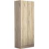 milani home - armadio due ante di design spazioso in legno moderno 180x52x80 h