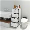 Drumm Bagno Mobile WC con portaoggetti e cassetti, per piccoli spazi (30 x 30 x 82 cm)