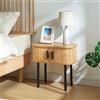 [en.casa] Comodino con 2 Ante Scorrevoli in Bambù Mobiletto da Notte Tavolino da Letto Comodino da Design Tavolino Laterale per Divano 48 x 30 x 45 cm color Legno/Nero