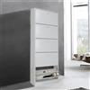 Bissolo Casa Scarpiera Salvaspazio Slim a 5 Ribalte in Rovere Sbiancato 63x24x180 cm, Armadio Scarpiera Alto e Stretto in Laminato, Mobile Ingresso per Casa e Cucina