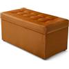 MG Design Pouf contenitore imbottito 45 × 90 cm Arancione - capacità ca. 100 L, fino a 300 kg, seduta morbida, struttura solida, già montato e facile da pulire