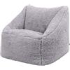 icon Natalia Pouf Bambini, Grigio, Tessuto Pile, Pouf Poltrona, Poltrona Sacco con Riempimento Incluso, Sedia Bambini, Mobili Camera da Letto