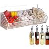 Generico Cestino da Parete Portaoggetti, Contenitore con 3 Scomparti per Conservare Alimenti, Ripiano Multifunzione da Muro per Cucina - Ideale per, Aglio e Conservazione Alimenti