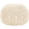 vidaXL Pouf Lavorato a Mano macramè Rustico Country Decorativo Riempimento Gommapiuma Confortevole Ottomana Poggiapiedi Seggiola 45x30 cm in Cotone