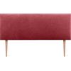 DHOME Testiera in ecopelle o tessuto AQUALINE liscia con gambe Testiera imbottita di lusso (160x105cm con piedi (letti 150/160), tessuto rosso)