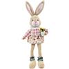 Generico Statuetta seduta in peluche di coniglietto pasquale, animale di peluche coniglio da 23 pollici per bambini, ragazze, coniglietto di Pasqua grande per ornamento domestico e decors per la tavola