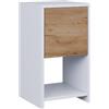 Vicco Comodino Evo, Rovere bianco/dorato, 30 x 55 cm con 3 cassetti, adatto per riporre libri, lampade e oggetti di uso quotidiano