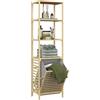 HOMCOM Colonna Bagno con 3 Ripiani e Cesto Portabiancheria 44x33x160cm