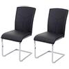 Mendler Set 2X sedie Sala da Pranzo Design Moderno HWC-F36 Struttura a Slitta Ecopelle Nero