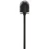 Inbagno Scopino di Ricambio per WC Universale con setole Nere in Silicone Antibatterico e Manico in Acciaio Nero