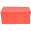 Rebecca Mobili Puff contenitore ecopelle, pouf pieghevole, baule con coperchio rosso - Misure 38 x 76 x 38 cm (HxLxP) - Art. RE4623