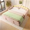 Rvjiahe divano letto, letto matrimoniale (senza materasso), velluto, striscia LED cambia colore, 90x200cm(180x200cm) (Rosa, 90x200cm(180x200cm))