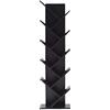 Rebecca Mobili Libreria ad Albero nera, scaffale design moderno, 10 ripiani, legno mdf, camera soggiorno - Misure: 160 x 44,5 x 22 cm (HxLxP) - Art. RE4654