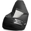 Avalon - Puff Poltrona Sacco Grande Jazz in Ecopelle Deluxe, Pouf Sacco di Qualità Sartoriale, Bean Bag per Sedersi Ergonomico, Pouf a Sacco Impermeabile, Made in Italy(80x125cm-Nero)