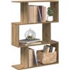 KTHLBRH Divisorio geometrico Libreria in legno con scomparti sfalsati - Scaffale portaoggetti come divisorio per soggiorno, ufficio e camera da letto