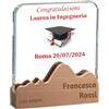 GFD Targa Personalizzata Cristallo Base in Legno - Targa Premio Personalizzabile - Targhetta Scrivania e Targa Ufficio - Idea Regalo Compleanno, Anniversario, Pensione e Matrimonio (Curve)
