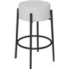 RELAX4LIFE Sgabello da Bar in Juta con Struttura Metallica e Piedini Regolabili, Sedia da Bar Senza Schienale con Poggiapiedi, Sgabello Imbottito in Stile Moderno per Cucina, Casa, Bancone