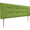 DHOME Testiera in Similpelle o Tessuto AQUALINE Pro con 2 file di bottoni e gambe Testiera imbottita Letto di Lusso (Similpelle Verde, 145x105cm (Letti 120/135/140))