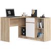 AKORD | Scrivania ad angolo B-17 | 2 in 1 Scrivania e Cassettiera con 1 cassetto | Scrivania Angolare | Scrivanie Gaming Ufficio Salvaspazio | L120 x H79/77 x P126 | 68 kg rovere sonoma/bianco