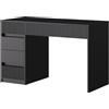 Vicco Scrivania Omira, Nero, 120 x 55 cm | con 5 cassetti, adatto come postazione di lavoro per home office e studio