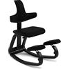 Varier Thatsit - Sedia ergonomica al ginocchio regolabile in altezza con schienale e telaio in legno di faggio per seduta attiva, 10 anni di garanzia di qualità