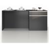 WHOUS Isola Cucina SOLE con 4 Ante e 4 Cassetti, Tavolo da Pranzo e Piano di Lavoro, Ideale per Open Space e Spazi Ridotti, 200x90x90 cm, Antracite Opaco e Report