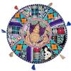 Sophia-Art Sophia Art Cuscino Rotondo per Pavimento Cuscino Patchwork Pouf Pouf Pouf Indiano Vintage Pouf Borsa da Pavimento Cuscino Copertura Home Decor Soggiorno Ottomano Cuscini Bohémien (Blue, 22 inch)