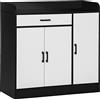 DecHome - Mobiletto Cucina Moderno in MDF con 2 Armadietti 1 Cassetto e Ripiani Regolabili 90x40x90 cm Bianco e Nero