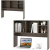HOMASIS Libreria da Scrivania con 5 Scomparti, Scaffale da Scrivania in Legno, Espositore Mensola Aperta con Piedini Antiscivolo e Dispositivo Antiribaltamento, 94 x 25 x 73 cm (Grigio Scuro)