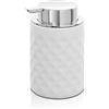 Inbagno Dispenser Sapone Bianco 350 ml, Ceramica Colore Bianco, Linea Cristal