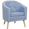 MAYMA Poltrona Rospo Scandinava, Poltrona da Salotto con Schienale Curvo, Seduta e Schienale Imbottiti, Tessuto di Lino e Cotone, Blu, 64*60*70cm, Per Lettura e Rilassamento