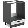 Vicco Mobile per forno da incasso Fame-Line, Bianco rustico, 60 cm senza piano di lavoro, per la combinazione con altri moduli della serie Fame-Line