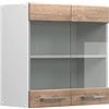 Vicco Mobile da cucina in vetro R-Line, Sonoma, 60 cm, per la libera combinazione all'interno di sistemi cucina modulari
