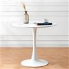 BenyLed Tavolo da Pranzo Rotondo, Tavolino da Pranzo Moderno Mid-Century con Piedistallo Base (Il Desktop è un Pannello Completo) (Bianco, 70 * 70 * 75cm)