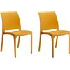 GLOUPIE Set 2 Sedie Volga In Polipropilene Senape, Impilabili, Dimensioni 54 x 46 x 81 Cm, Peso 3,5 Kg,Per Interno Ed Esterno, Made In Italy, Sedia Impilabile