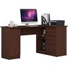 AKORD Scrivania ad Angolo B-20 | 3 cassetti, 2 Ripiani e un Ripiano con Anta | Scrivania ad angolo per l'ufficio in casa | 155x77x85 | 60 kg | Wengé