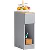 SoBuy Comodino stretto con cassetto e ripiano 20x35x60 cm | Tavolino da notte salvaspazio per camera e soggiorno, mobile contenitore grigio FBT111-HG