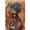 HSFFBHFBH Donna Nera Africa Pittura su Tela Quadri e Immagini Complementi Arredo Casa Soggiorno 50x75 cm (19,7x29,5) Senza Cornice