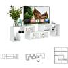 KOMFOTTEU Mobile TV Soggiorno in Legno, Mobile Porta TV Liberamente Combinabile, per TV fino a 65", Mobiletto TV Multifunzione con 6 Vani Aperti, 134 x 30 x 43 cm, Bianco (QE09327FQDE)