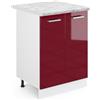 Vicco Mobiletto base cucina R-Line, Rosso lucido, 60 cm | 2 Ante · Piano di lavoro incl. · Piedini regolabili in altezza · 1 Ripiano · ✓ Liberamente combinabile