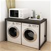 GBVQBA Mobile portaoggetti Doppio per asciugatrice per Lavatrice, scaffale per Lavanderia, Bagno e Toilette, 128 * 60 * 99 cm, portante 150 kg (Colore : Nero)