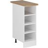 Vicco Scaffale da cucina R-Line, Bianco, 30 cm | Vano a giorno · Piano di lavoro incl. · Piedini regolabili in altezza · 3 Ripiani · ✓ Tutto a portata di mano