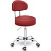 TRESKO® Sgabello rotante con schienale | Sgabello rotondo regolabile in altezza 46-58 cm | Sgabello girevole con rotelle | Sedia da ufficio sgabello girevole sgabello cosmetico