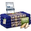 livasia Materasso pieghevole sostenibile in kapok - 200x80x8cm - materasso per gli ospiti con seta thailandese, materasso per van, letto per gli ospiti, lettino per giardino balcone (Blu/Elefanti Seta)